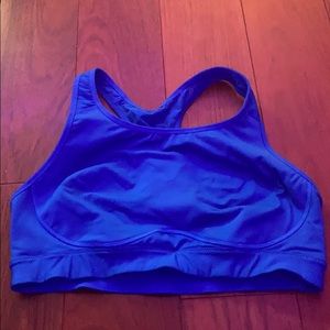 Blue sports bra